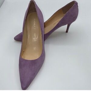 Ivanka Tirra Womens 6M Suede Lavender Pointed Toe Stiletto Heel Shoes Party Chic